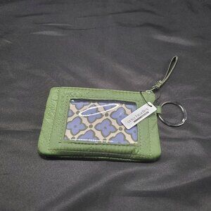 BN Vera Bradley Women's Outlet Ultralight Zip ID- Pearlized Cedar Green